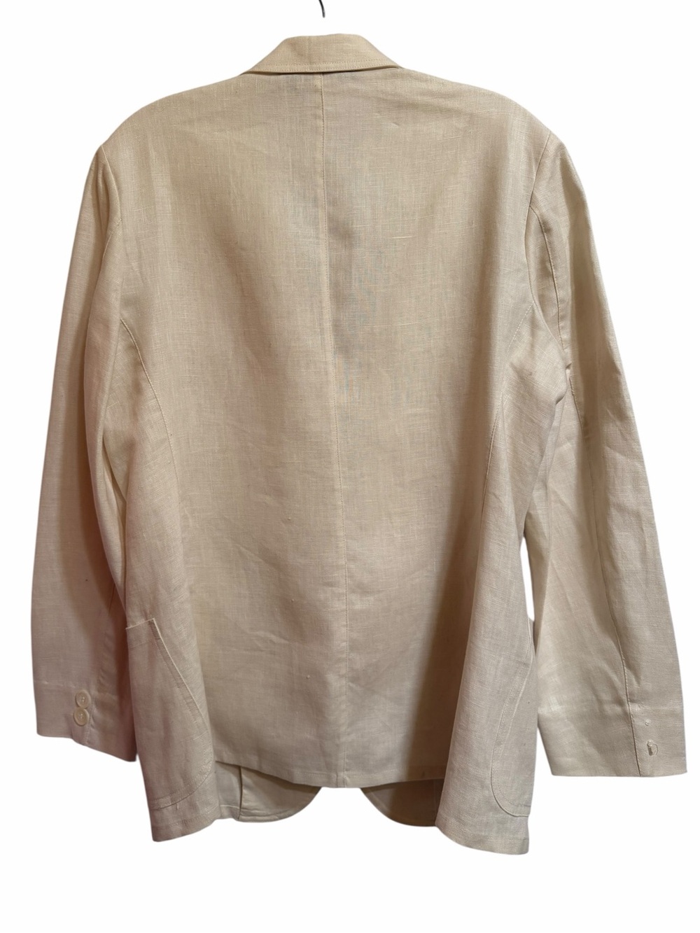 J. Peterman Ivory Linen Blazer Safari Patch Pocket Jacket Size 10 - Picture 3 of 13